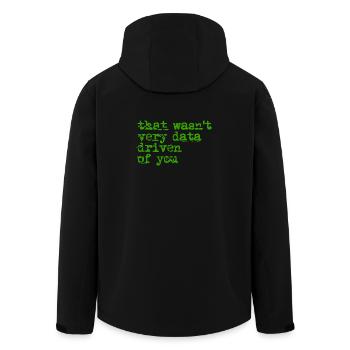 Das war nicht sehr date-getrieben - Recycelte Männer Softshell-Jacke von Stanley/Stella - Schwarz - Hinten - AI Model Male 185 light (185cm)