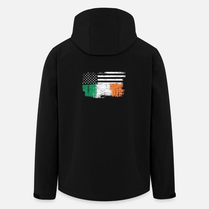 Drapeau irlandais avec étoiles - Veste softshell homme en polyester recyclé Stanley/Stella - noir