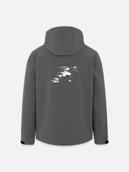Friidrott Sport Träning Symbol Runner Grafik - Softshelljacka herr i återvunnen polyester Stanley/Stella - svart
