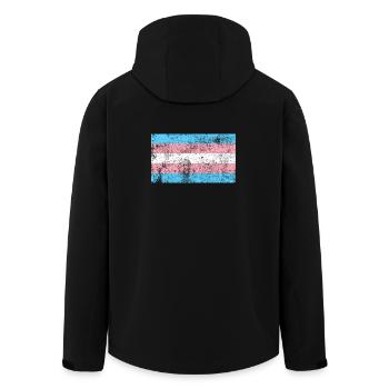 Transgender Flagge Grunge Vintage Retro - Recycelte Männer Softshell-Jacke von Stanley/Stella - Schwarz - Hinten - AI Model Male 185 light (185cm)