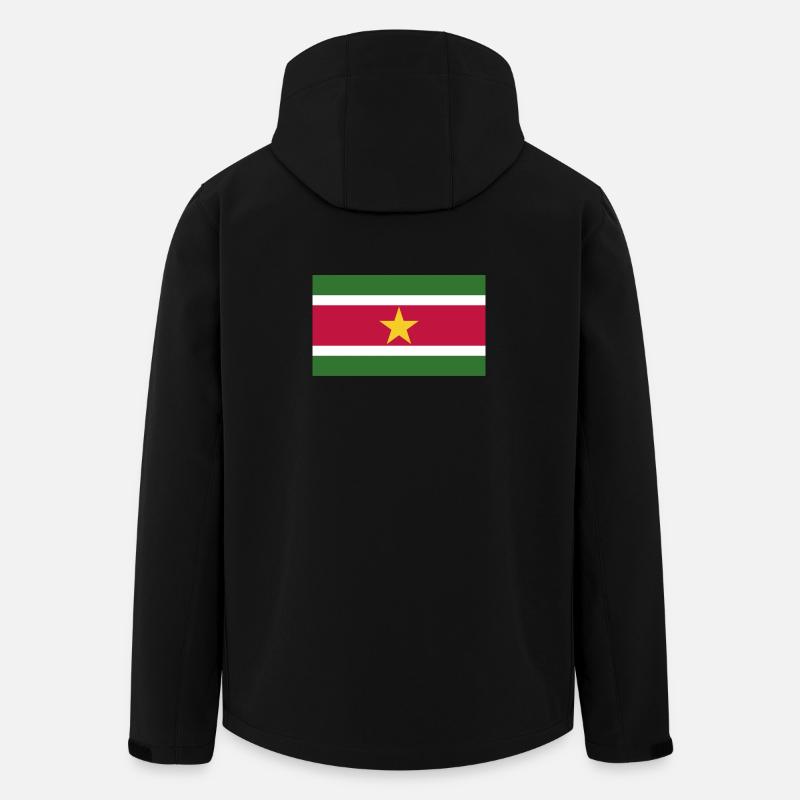 Drapeau du Suriname - Veste softshell homme en polyester recyclé Stanley/Stella - noir