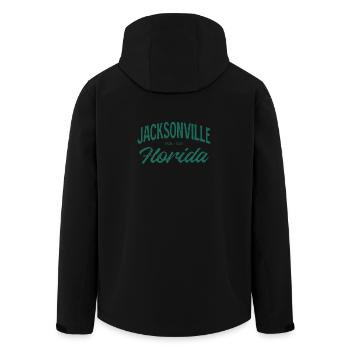 Jacksonville Florida Vintage Script - Recycelte Männer Softshell-Jacke von Stanley/Stella - Schwarz - Hinten - AI Model Male 185 light (185cm)