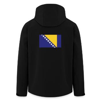 Drapeau national de Bosnie H - Veste softshell homme en polyester recyclé Stanley/Stella - noir - Dos - AI Model Male 185 light (185cm)