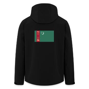 Turkmenistan National Flag - Men’s Recycled Softshell Jacket by Stanley/Stella - black - Back - AI Model Male 185 light (185cm)