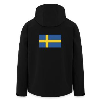 Sweden National Flag - Men’s Recycled Softshell Jacket by Stanley/Stella - black - Back - AI Model Male 185 light (185cm)
