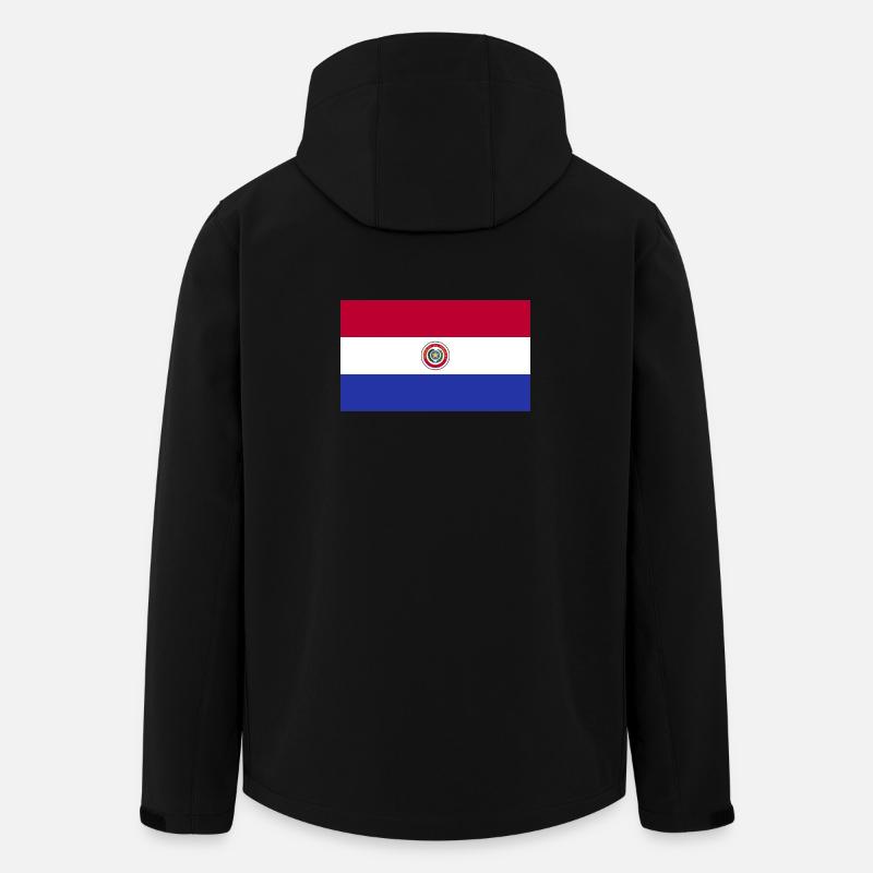 Drapeau national du Paraguay - Veste softshell homme en polyester recyclé Stanley/Stella - noir