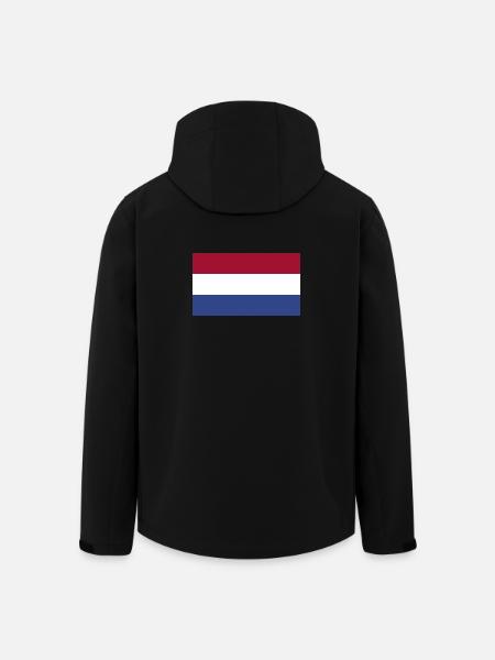 Netherlands National Flag - Men’s Recycled Softshell Jacket by Stanley/Stella - black