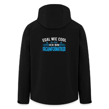 Egal wie cool du bist ich bin Fachinformatiker - Recycelte Männer Softshell-Jacke von Stanley/Stella - Schwarz - Hinten - AI Model Male 185 light (185cm)