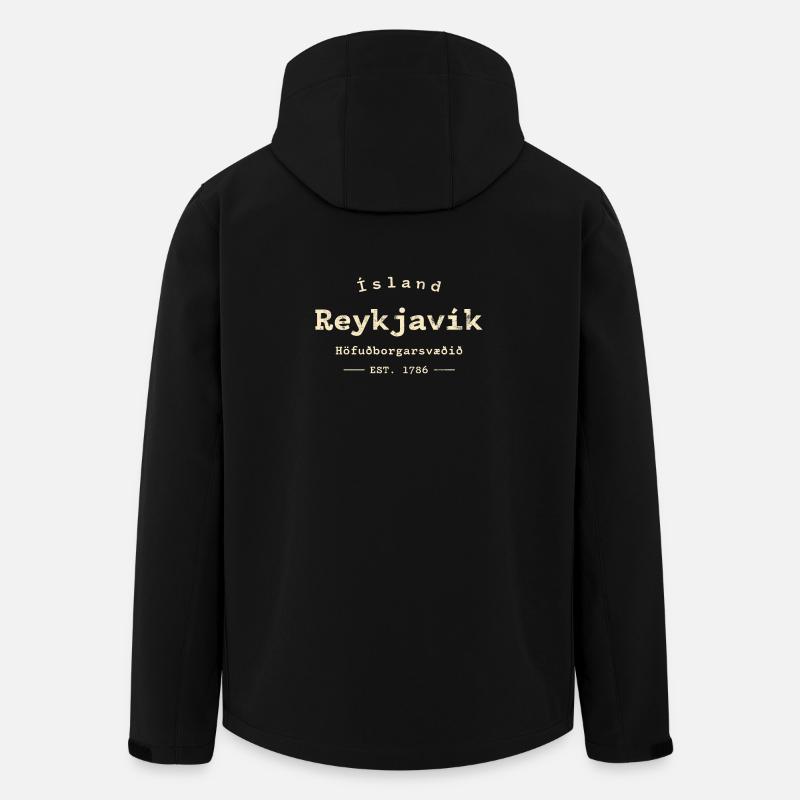Isländisches Reykjavik Est 1786 - Recycelte Männer Softshell-Jacke von Stanley/Stella - Schwarz