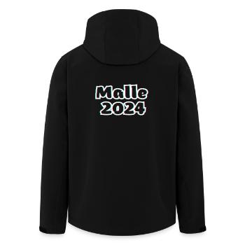 Malle 2024 - Recycelte Männer Softshell-Jacke von Stanley/Stella - Schwarz - Hinten - AI Model Male 185 light (185cm)