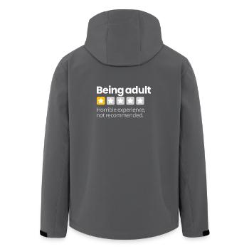 Being Adult (dark) - Men’s Recycled Softshell Jacket by Stanley/Stella - anthracite - Back - AI Model Male 185 light (185cm)