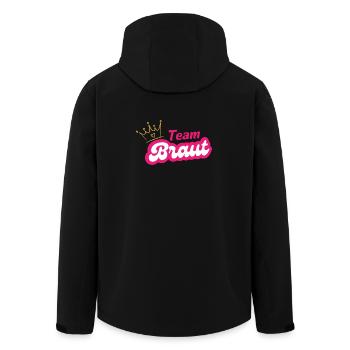 Team Braut Kronen Pink Design - Recycelte Männer Softshell-Jacke von Stanley/Stella - Schwarz - Hinten - AI Model Male 185 light (185cm)
