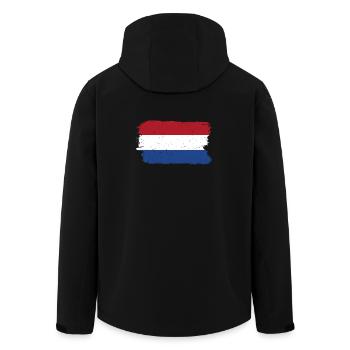 Drapeau de coup de pinceau rouge blanc bleu - Veste softshell homme en polyester recyclé Stanley/Stella - noir - Dos - AI Model Male 185 light (185cm)