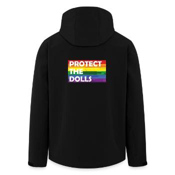 PROTECT THE DOLLS RAINBOW - Men’s Recycled Softshell Jacket by Stanley/Stella - black - Back - AI Model Male 185 light (185cm)