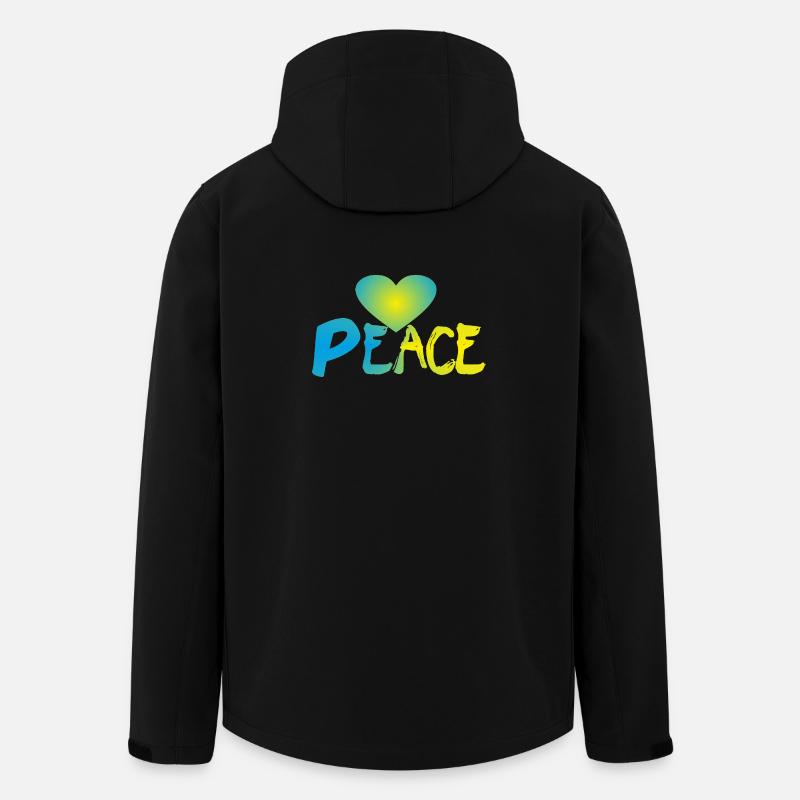 Peace Herz Frieden Friedenszeichen - Recycelte Männer Softshell-Jacke von Stanley/Stella - Schwarz