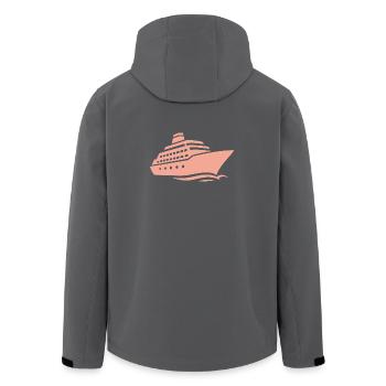 Minimalistische Kreuzfahrtschiff Silhouette Urlaub - Recycelte Männer Softshell-Jacke von Stanley/Stella - Schwarz - Hinten - AI Model Male 185 light (185cm)
