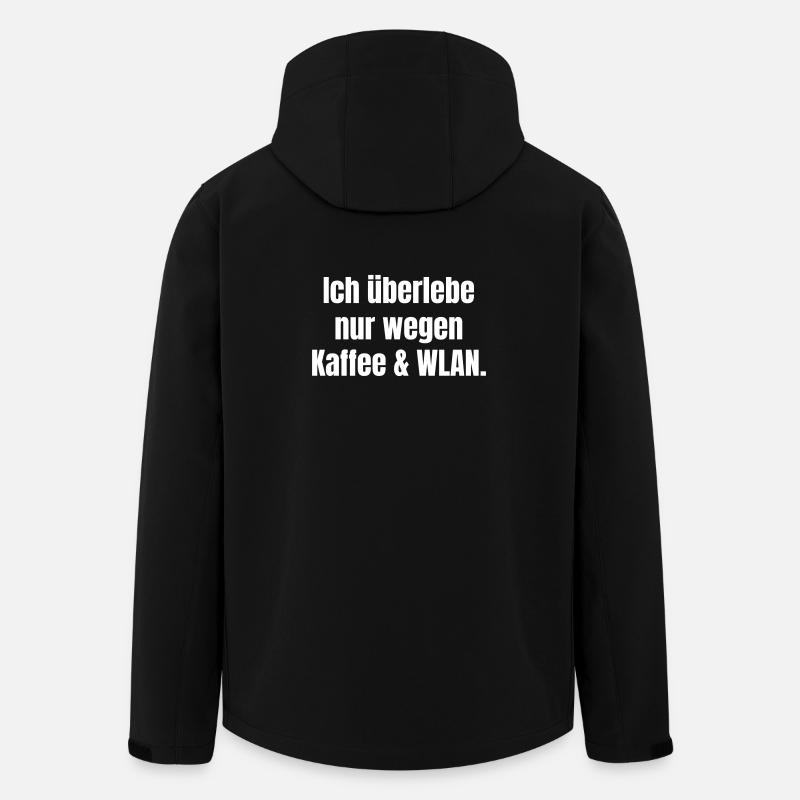Humorous Coffee Wi-Fi Message - Men’s Recycled Softshell Jacket by Stanley/Stella - black