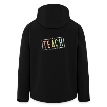 Teacher Women Teach Them to Be Kind Teach Kindness - Recycelte Männer Softshell-Jacke von Stanley/Stella - Schwarz - Hinten - AI Model Male 185 light (185cm)
