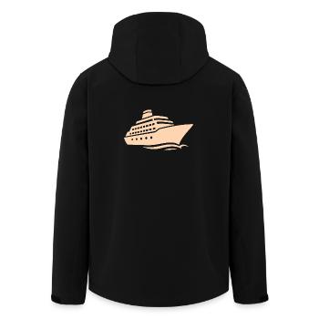 Minimalistische Kreuzfahrtschiff Silhouette Urlaub - Recycelte Männer Softshell-Jacke von Stanley/Stella - Schwarz - Hinten - AI Model Male 185 light (185cm)