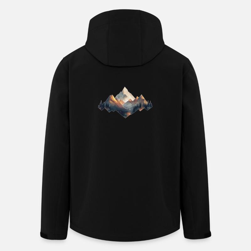 Berge - Recycelte Männer Softshell-Jacke von Stanley/Stella - Schwarz