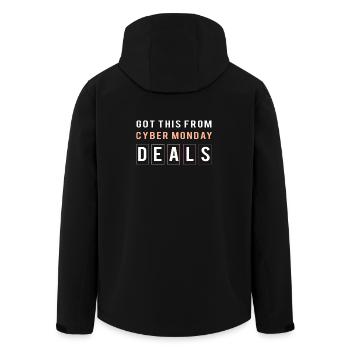 Cyber Monday Kaufrausch - Recycelte Männer Softshell-Jacke von Stanley/Stella - Schwarz - Hinten - AI Model Male 185 light (185cm)