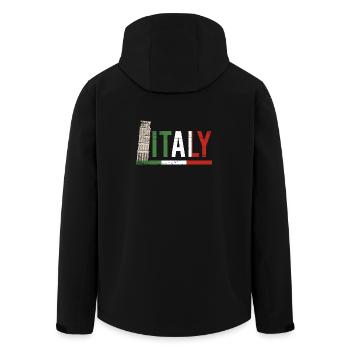 Italy Colosseum Flag Portrait - Men’s Recycled Softshell Jacket by Stanley/Stella - black - Back - AI Model Male 185 light (185cm)