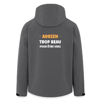 Adrien too good to be true - Men’s Recycled Softshell Jacket by Stanley/Stella - anthracite - Back - AI Model Male 185 light (185cm)