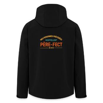 Vater-Perfekt-Geschenk Personalisierter Vaterhumor - Recycelte Männer Softshell-Jacke von Stanley/Stella - Schwarz - Hinten - AI Model Male 185 light (185cm)