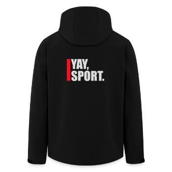 Yay Go Sports Sarcastic Funny Anti Sports Humor - Men’s Recycled Softshell Jacket by Stanley/Stella - black - Back - AI Model Male 185 light (185cm)