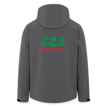 1, 2, 3 Viva l'Algérie - Recycelte Männer Softshell-Jacke von Stanley/Stella - Schwarz - Hinten - AI Model Male 185 light (185cm)