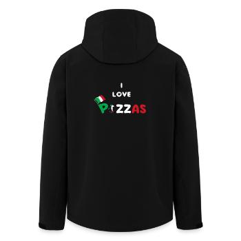 Italian pizza pazzaiolo - Men’s Recycled Softshell Jacket by Stanley/Stella - black - Back - AI Model Male 185 light (185cm)