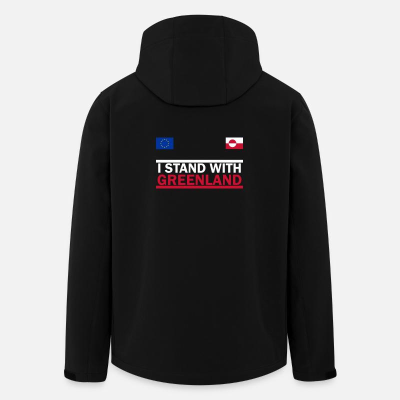 Ich unterstütze Grönland – Grönland - Recycelte Männer Softshell-Jacke von Stanley/Stella - Schwarz