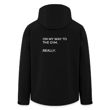 On the way to training. Really. - Men’s Recycled Softshell Jacket by Stanley/Stella - black - Back - AI Model Male 185 light (185cm)