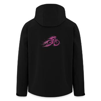 Cycliste Vélo rouge rapide - Veste softshell homme en polyester recyclé Stanley/Stella - noir - Dos - AI Model Male 185 light (185cm)