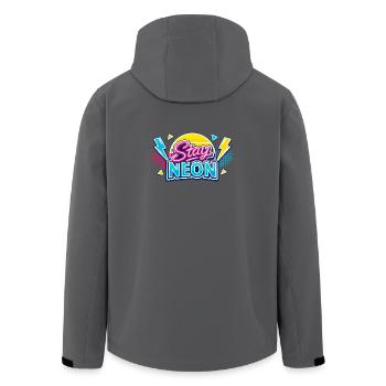 Stay Neon Retro Burst - Recycelte Männer Softshell-Jacke von Stanley/Stella - Schwarz - Hinten - AI Model Male 185 light (185cm)