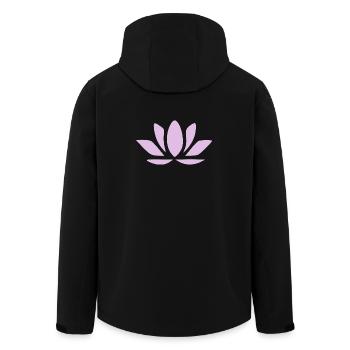 Lotus Flower Lotus Flowers Pastel Flower Blossom Yoga - Men’s Recycled Softshell Jacket by Stanley/Stella - black - Back - AI Model Male 185 light (185cm)