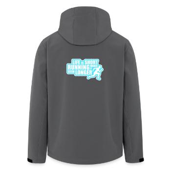 La vie est courte La course la rend plus longue Drôle - Veste softshell homme en polyester recyclé Stanley/Stella - charbon - Dos - AI Model Male 185 light (185cm)