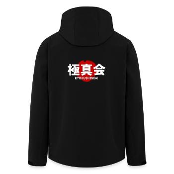 Kyokushin Karate Dojo GYM Japanese Kanji - Men’s Recycled Softshell Jacket by Stanley/Stella - black - Back - AI Model Male 185 light (185cm)