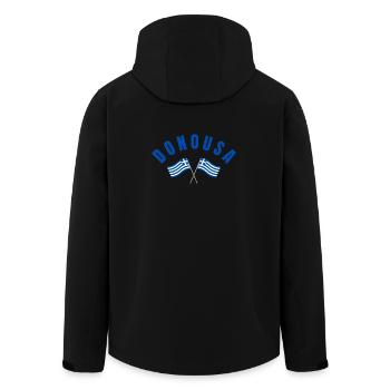 Donousha Crossed Flags Emblem - Men’s Recycled Softshell Jacket by Stanley/Stella - black - Back - AI Model Male 185 light (185cm)