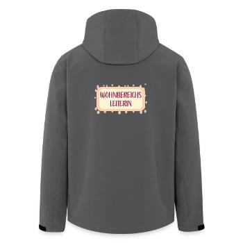 WOHNBEREICHSLEITERIN - Recycelte Männer Softshell-Jacke von Stanley/Stella - Anthrazit - Hinten - AI Model Male 185 light (185cm)