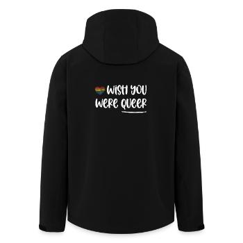 LGBT Pride Month - Wish You Were Queer - Men’s Recycled Softshell Jacket by Stanley/Stella - black - Back - AI Model Male 185 light (185cm)