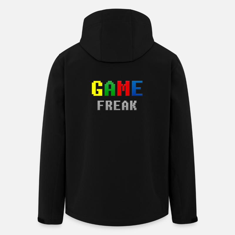 Retro Pixel Game Freak Theme - Men’s Recycled Softshell Jacket by Stanley/Stella - black