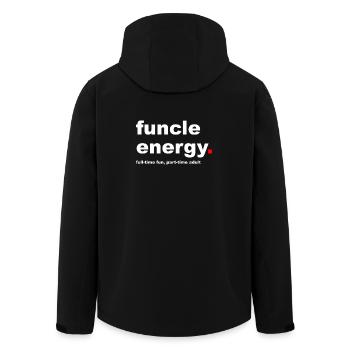 Lustiger Funcle-Slogan - Recycelte Männer Softshell-Jacke von Stanley/Stella - Schwarz - Hinten - AI Model Male 185 light (185cm)