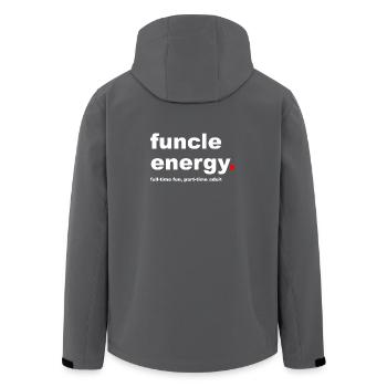 Lustiger Funcle-Slogan - Recycelte Männer Softshell-Jacke von Stanley/Stella - Anthrazit - Hinten - AI Model Male 185 light (185cm)