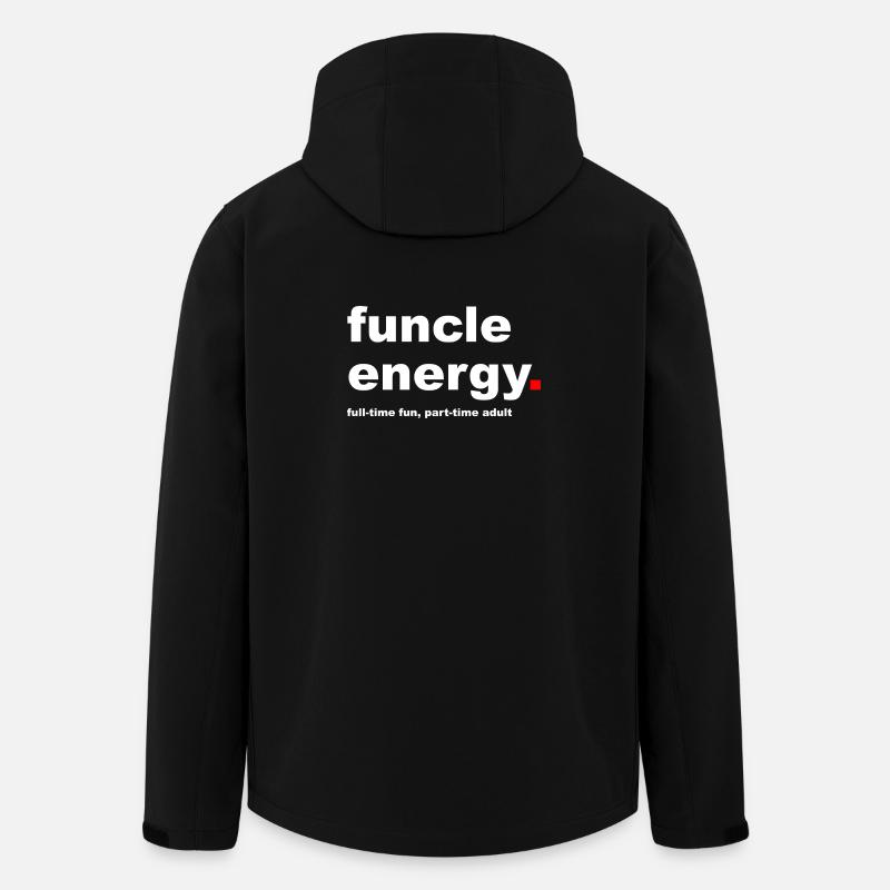 Slogan funcle drôle - Veste softshell homme en polyester recyclé Stanley/Stella - noir