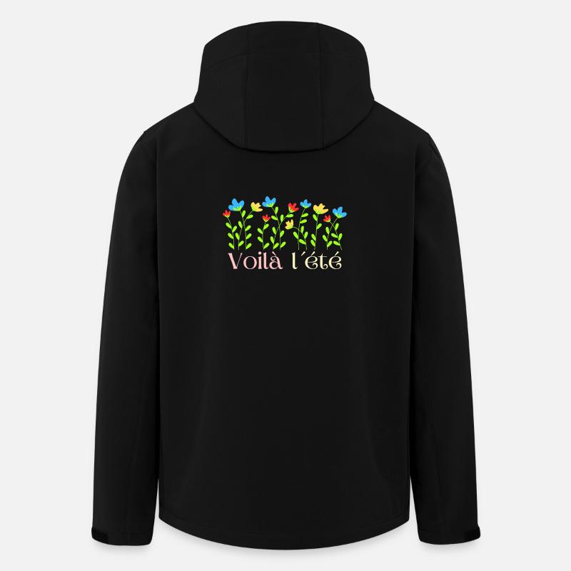 Voila l'été Floral Burst - Men’s Recycled Softshell Jacket by Stanley/Stella - black