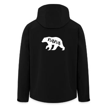 Nana Bear Cute Grandma Mother's Day Family Gift - Men’s Recycled Softshell Jacket by Stanley/Stella - black - Back - AI Model Male 185 light (185cm)
