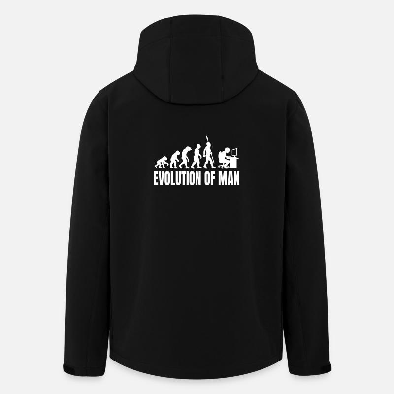 Programmeur Computer Freak Evolution Rétro - Veste softshell homme en polyester recyclé Stanley/Stella - noir