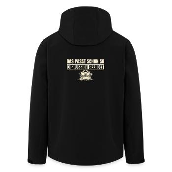 Handwerk Das passt schon so - Handwerker Geschenk - Recycelte Männer Softshell-Jacke von Stanley/Stella - Schwarz - Hinten - AI Model Male 185 light (185cm)