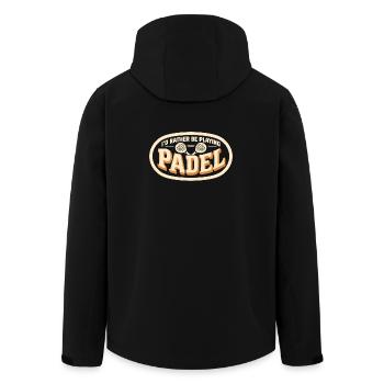 Padel Tennis Retro Spruch Geschenk - Recycelte Männer Softshell-Jacke von Stanley/Stella - Schwarz - Hinten - AI Model Male 185 light (185cm)